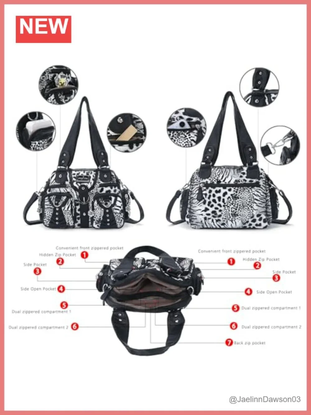 Soft Washed Vegan Leather Hobo Purse with Multiple Pockets - Crossbody Shoulder